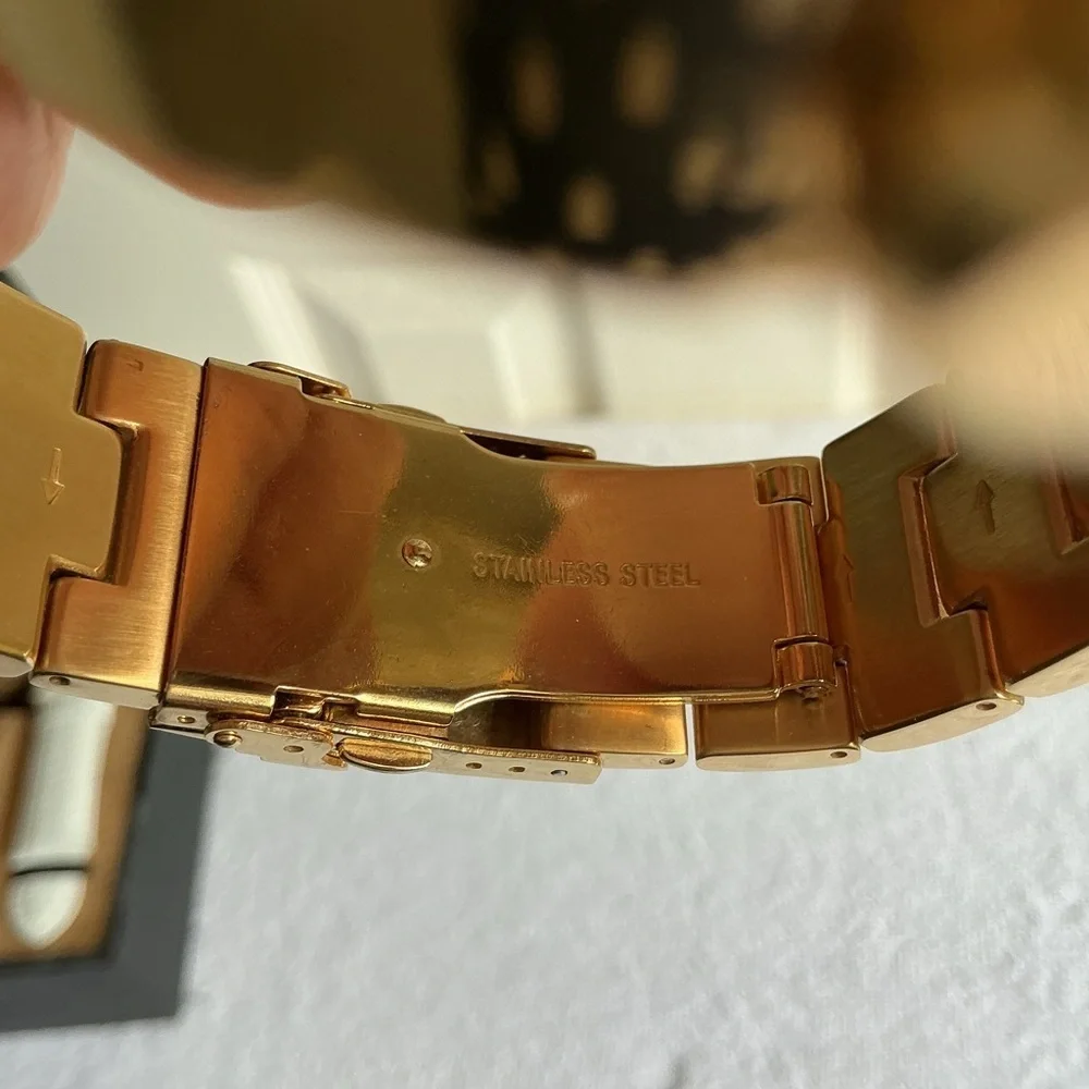 Jo Jino Platinum Watch with Diamond Accents
